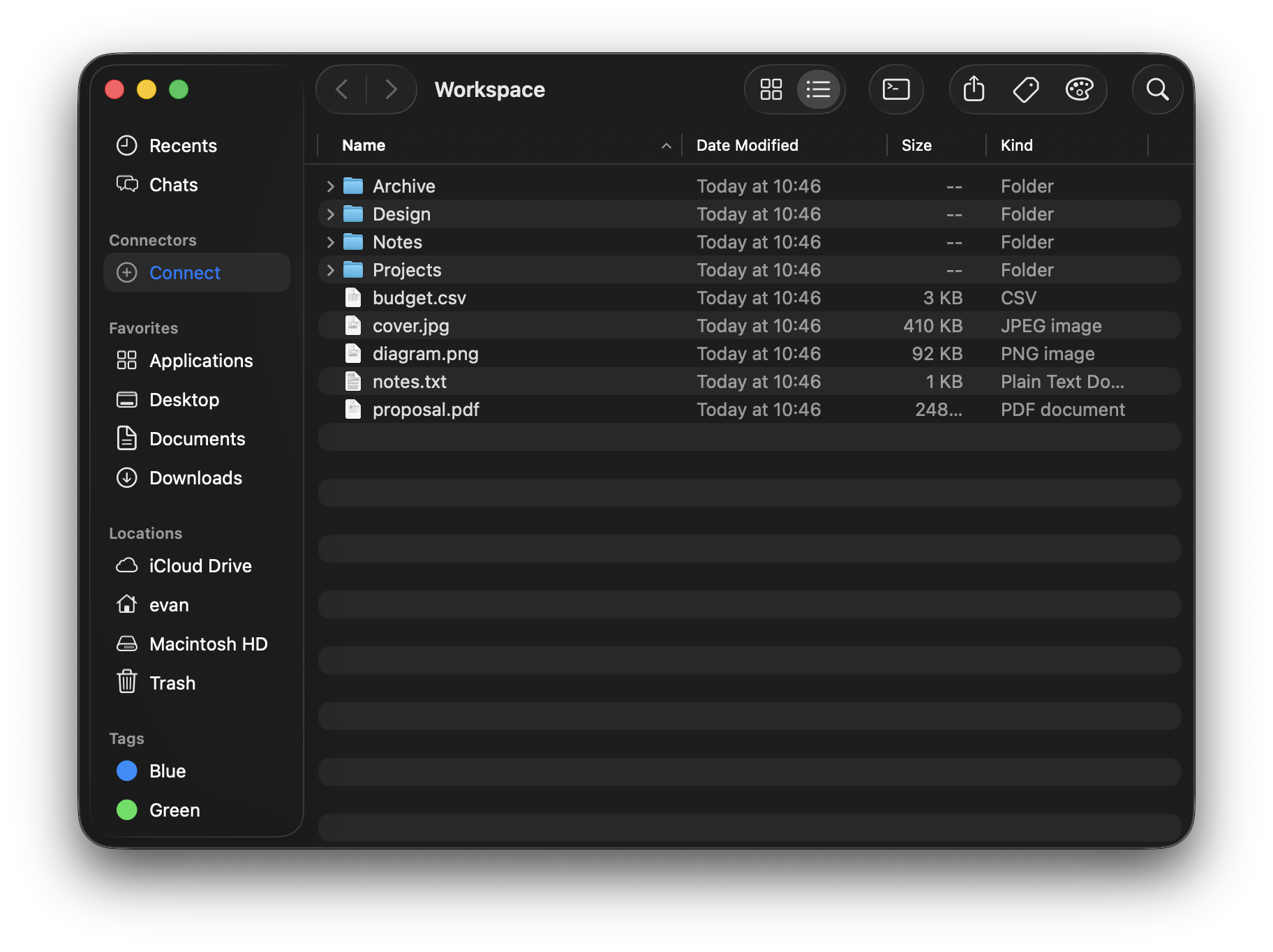 Sheru's native view engine, rendered with AppKit